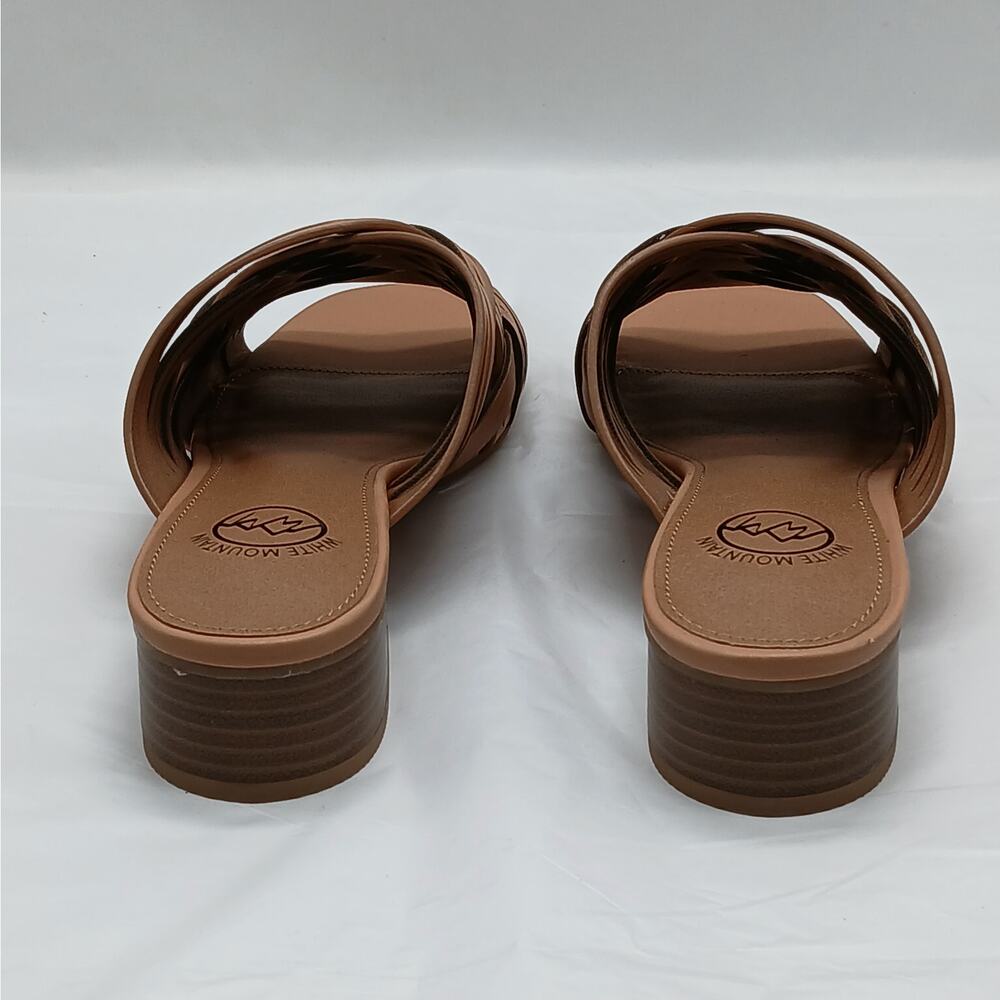 White Mountain Women's Sandals Slides Size 8M Brown Slip On Minimalist Shoes - Picture 5 of 11